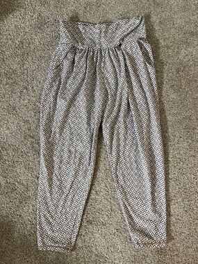 Prana Neutral Geo Elastic-Waist Harem Joggers